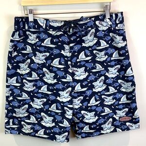 Vineyard VinesBlue Shark Print board Shorts size M
